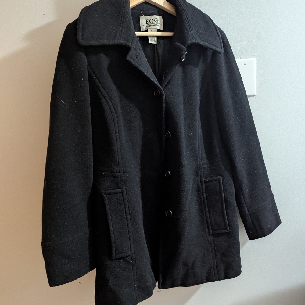 London Fog Wool Blend Coat Size Large